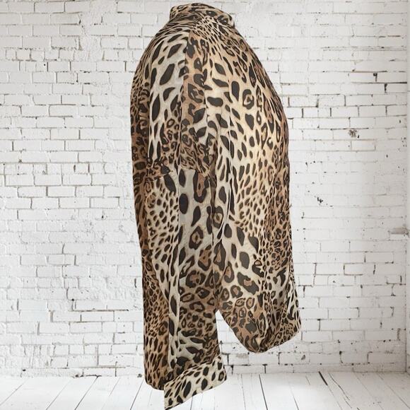 Paper Heart Australia Designer Animal Print Wrap Blouse Sz XS/S Long Sleeves - Picture 7 of 9
